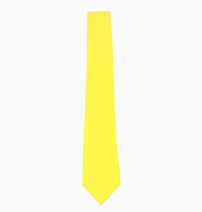 Cravate Jaune Homme en Coton Côtelé