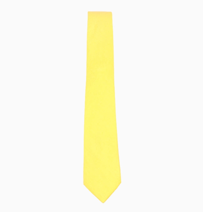 Cravate Jaune Mimosa Homme en Coton Côtelé