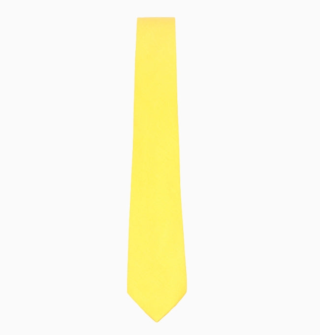 Cravate Jaune Soleil Homme en Coton Côtelé