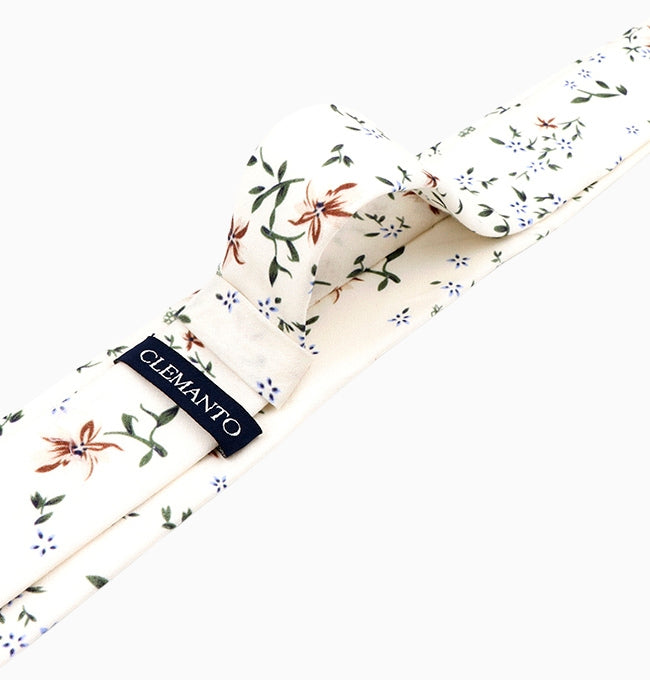Cravate Liberty Blanc Camélia Homme en Coton