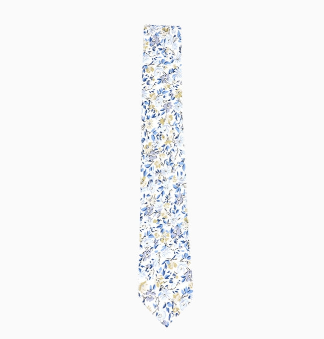 Cravate Liberty Bleu Campanule Homme en Coton