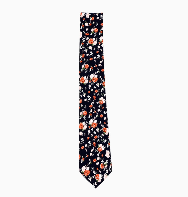 Cravate Liberty Bleu Marine Delphinium Homme en Coton