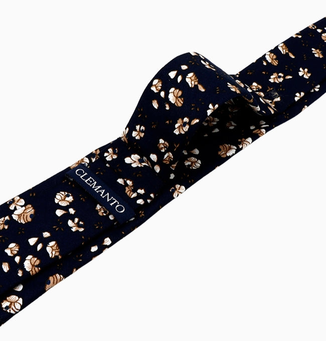 Cravate Liberty Bleu Marine Lobélia Homme en Coton