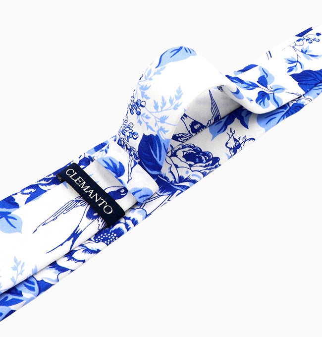 Cravate Liberty Bleu Myosotis Homme en Coton