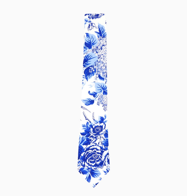 Cravate Liberty Bleu Myosotis Homme en Coton