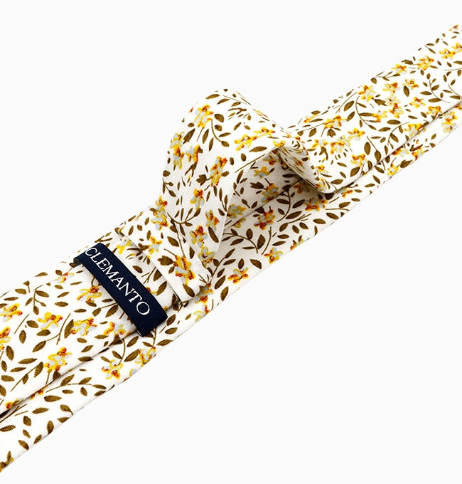 Cravate Liberty Jaune et Vert Jonquille Homme en Coton