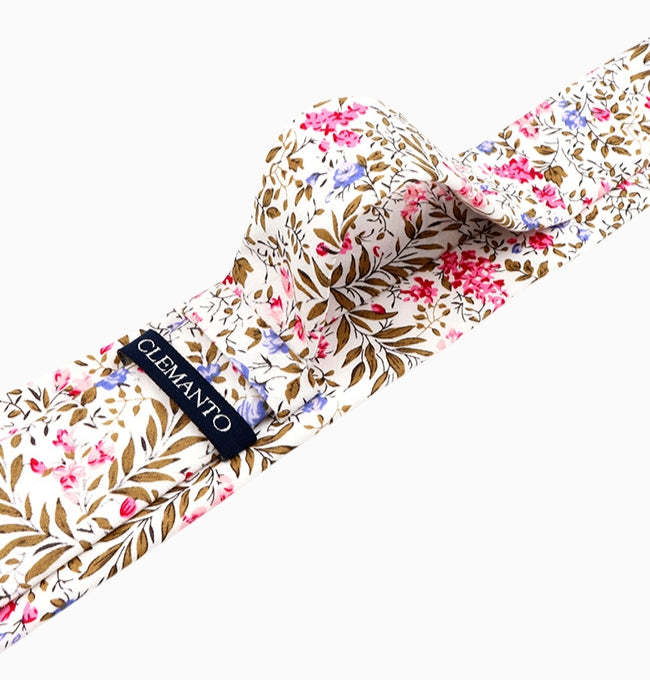 Cravate Liberty Rose et Vert Lotus Homme en Coton