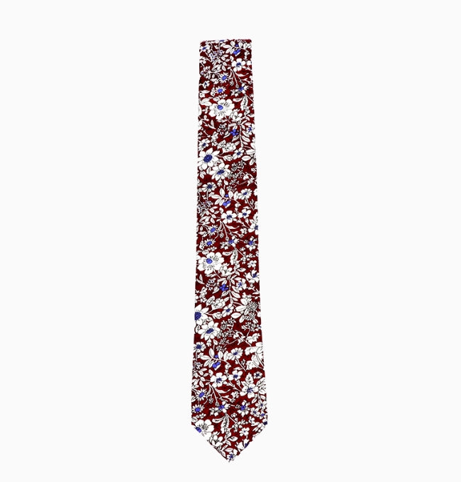 Cravate Liberty Rouge Coquelicot Homme en Coton