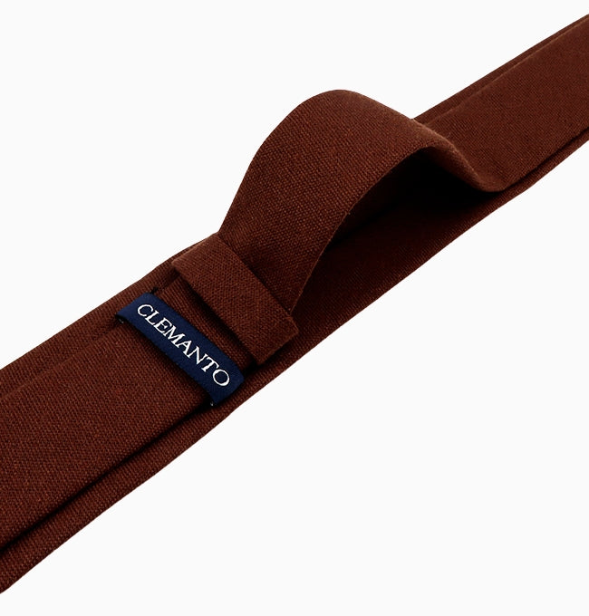 Cravate Marron Chocolat Homme en Lin
