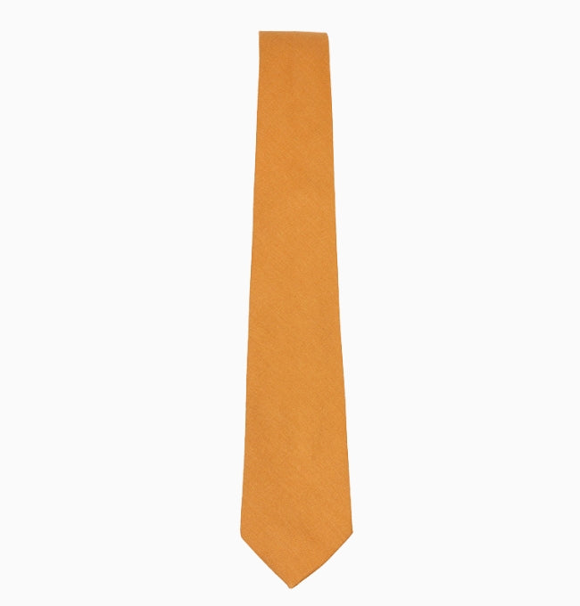 Cravate Marron Noisette Homme en Coton Côtelé
