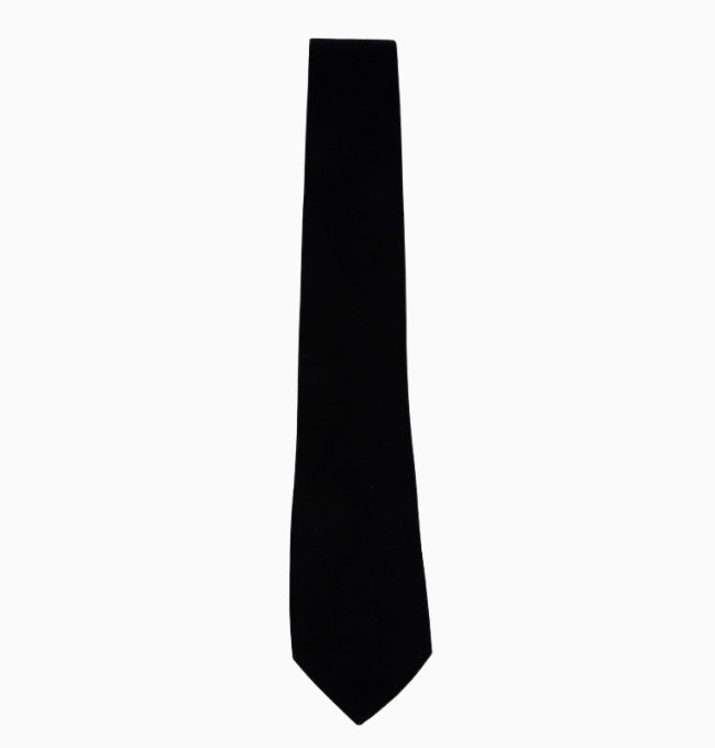 Cravate Noir Homme en Coton Côtelé