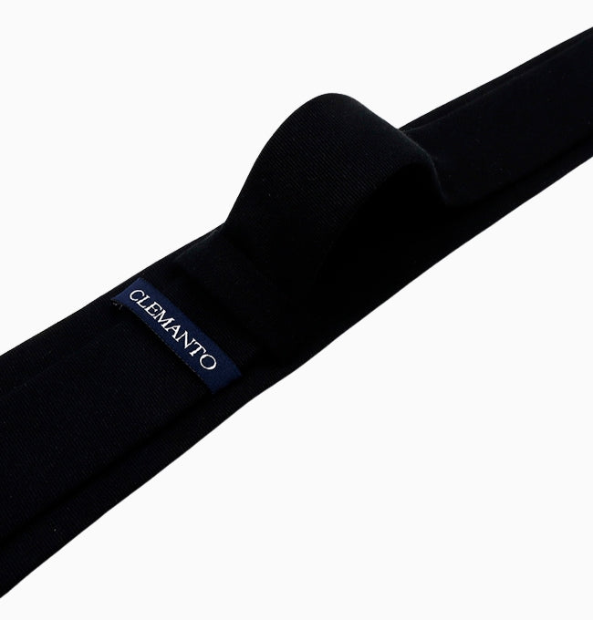 Cravate Noir Homme en Coton Côtelé