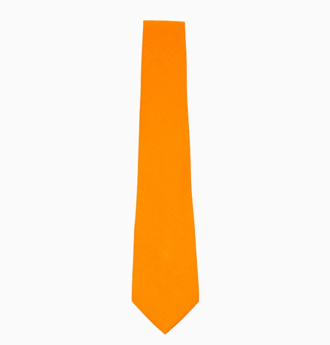 Cravate Orange Brûlé Homme en Coton Côtelé