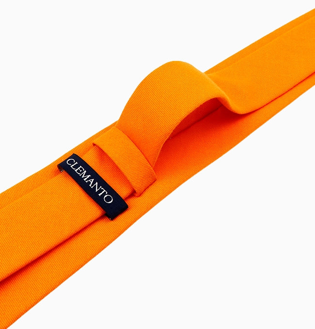 Cravate Orange Brûlé Homme en Coton Côtelé