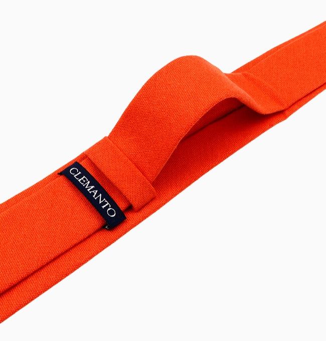 Cravate Orange Homme en Lin