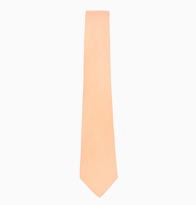 Cravate Orange Mandarine Homme en Coton Côtelé