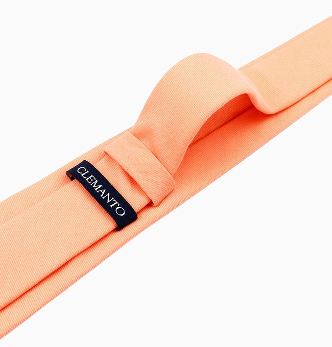 Cravate Orange Mandarine Homme en Coton Côtelé