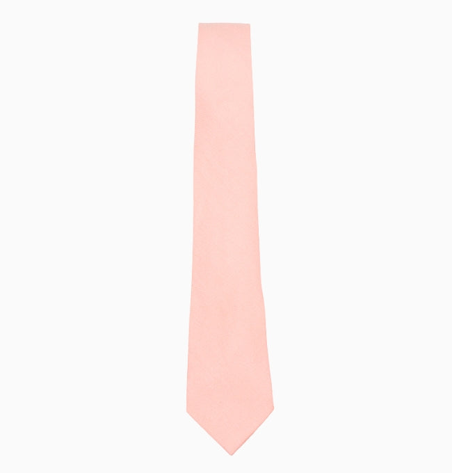Cravate Rose Nude Homme en Coton Côtelé