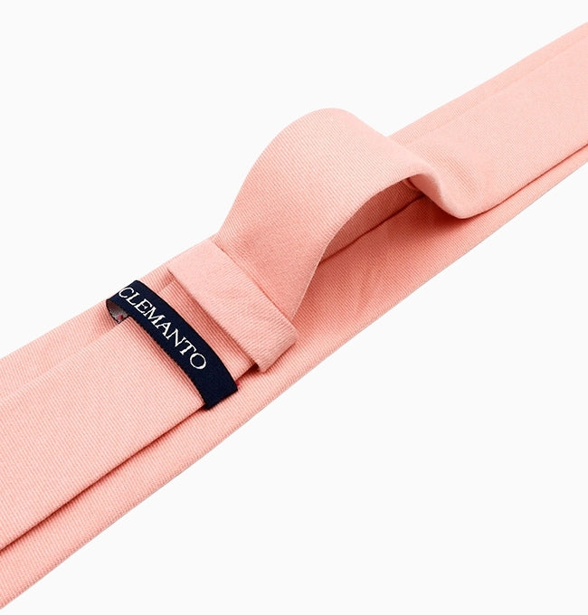 Cravate Rose Nude Homme en Coton Côtelé
