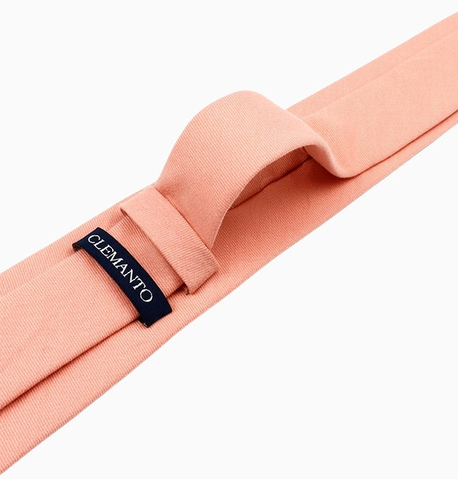 Cravate Rose Pastel Homme en Coton Côtelé