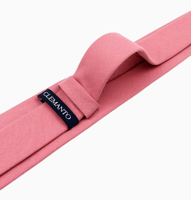 Cravate Rose Pêche Homme en Coton Côtelé