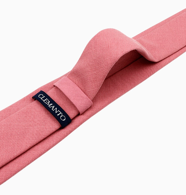 Cravate Rose Poudré Homme en Coton