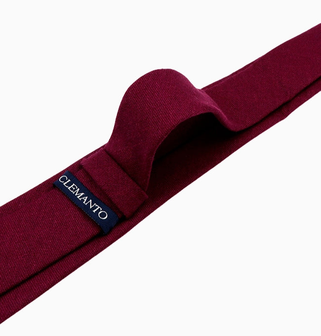 Cravate Rouge Bordeaux Homme en Lin