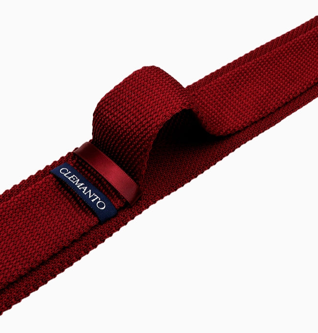 Cravate Rouge Bordeaux Homme en Tricot