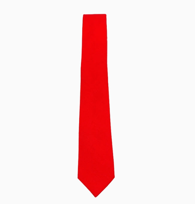 Cravate Rouge Homme en Coton Côtelé