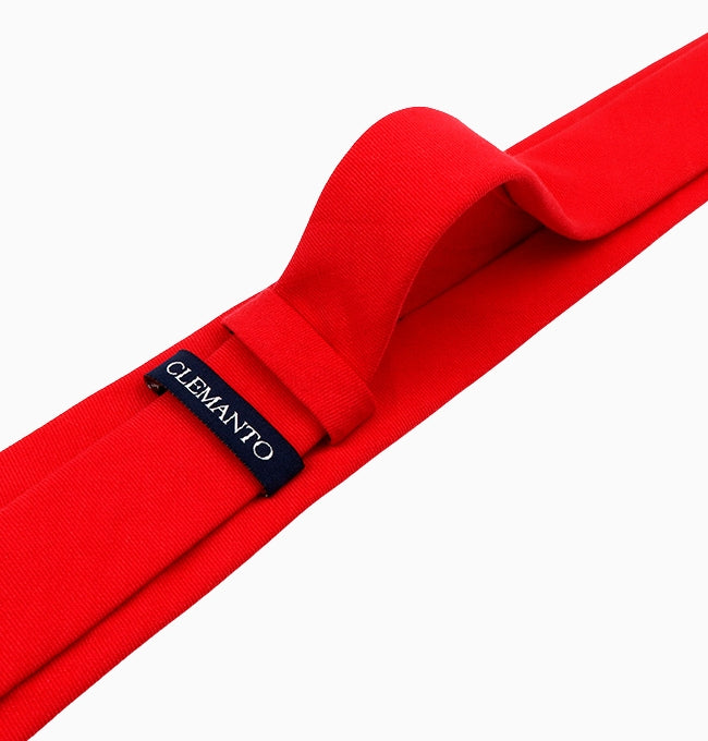 Cravate Rouge Homme en Coton Côtelé