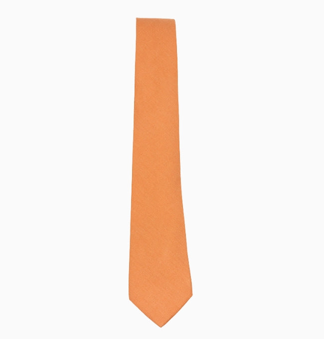Cravate Terracotta Argile Homme en Coton Côtelé