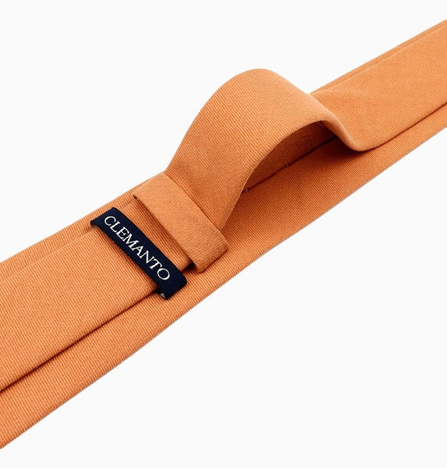 Cravate Terracotta Argile Homme en Coton Côtelé