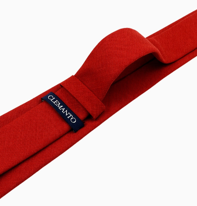 Cravate Terracotta Brûlé Homme en Coton