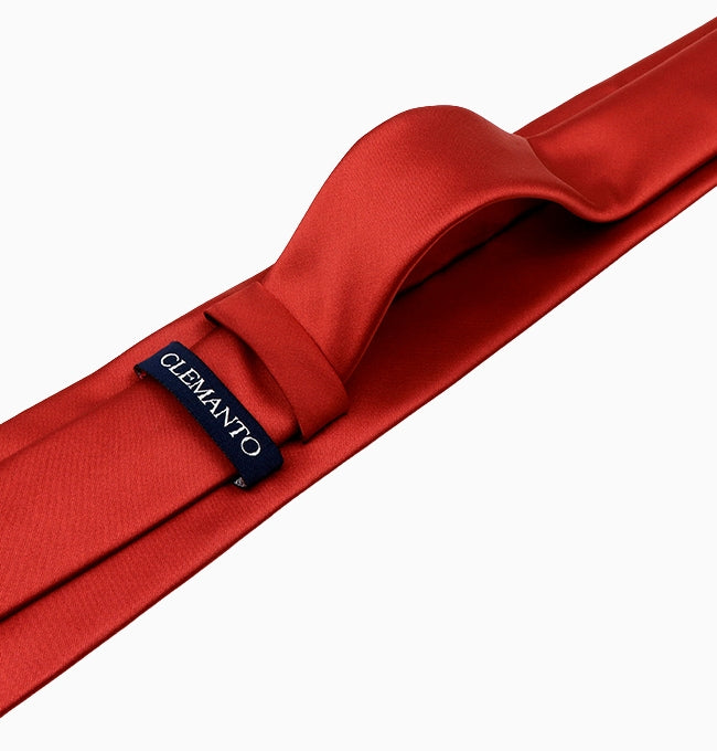 Cravate Terracotta Cuivré Homme en Polyester