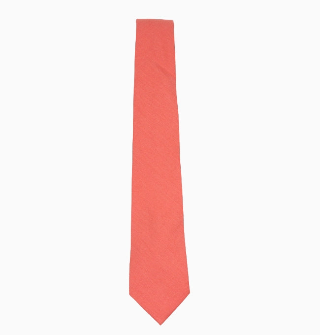 Cravate Terracotta Homme en Coton Côtelé