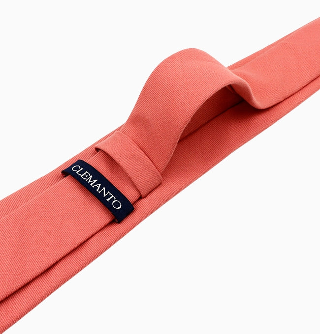 Cravate Terracotta Homme en Coton Côtelé