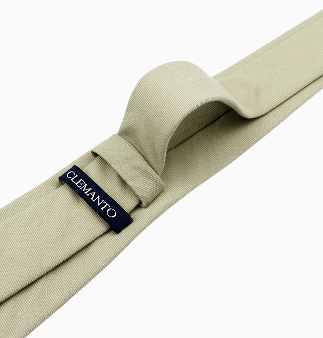 Cravate Vert Kaki Homme en Coton Côtelé