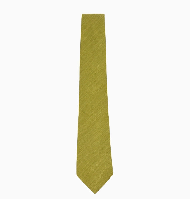 Cravate Vert Olive Homme en Coton