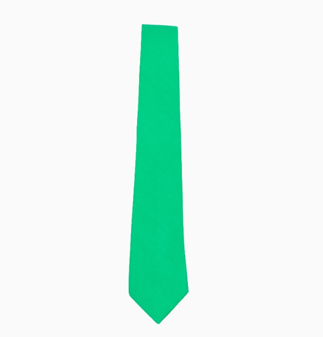 Cravate Vert Olive Homme en Coton Côtelé