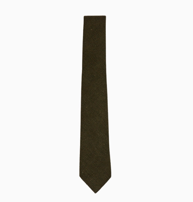 Cravate Vert Olive Homme en Lin