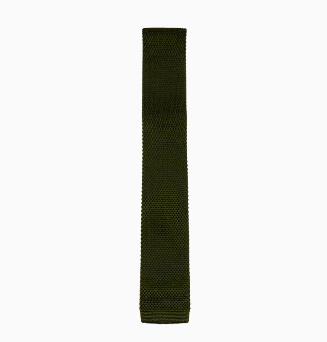 Cravate Vert Olive Homme en Tricot