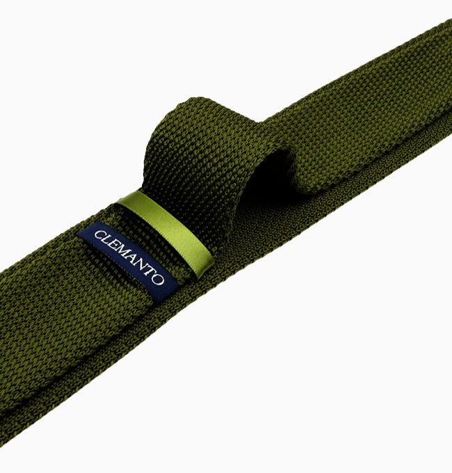 Cravate Vert Olive Homme en Tricot