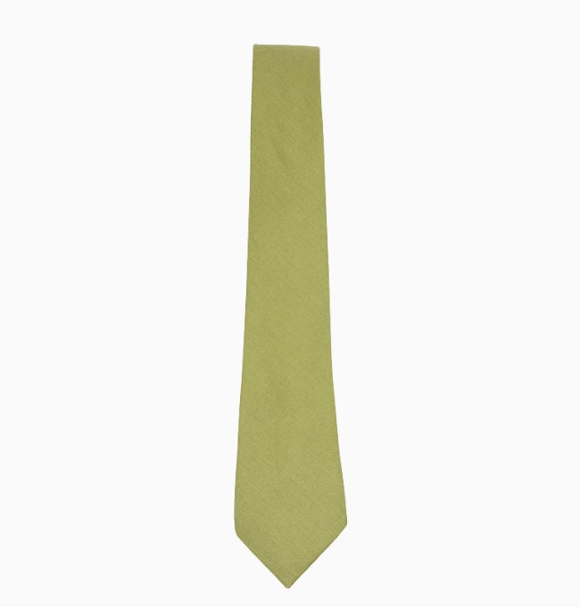 Cravate Vert Sapin Homme en Coton Côtelé