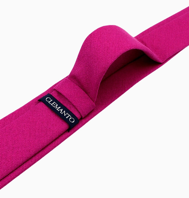 Cravate Violet Fuchsia Homme en Lin