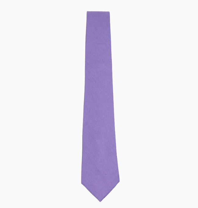 Cravate Violet Prune Homme en Coton Côtelé