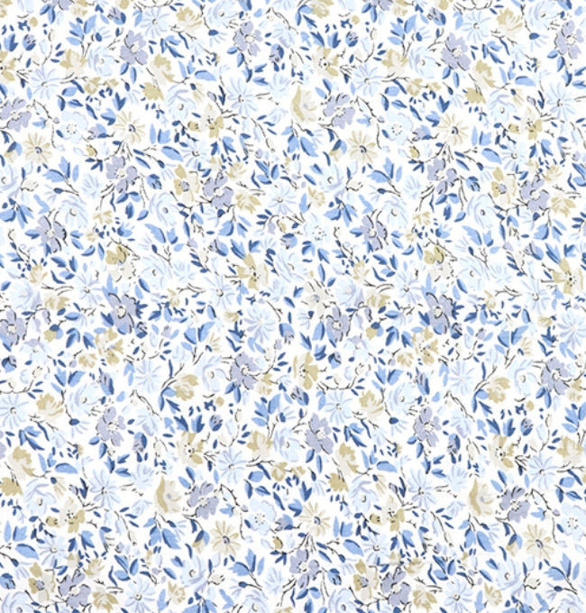 Motif Liberty Bleu Campanule en Coton