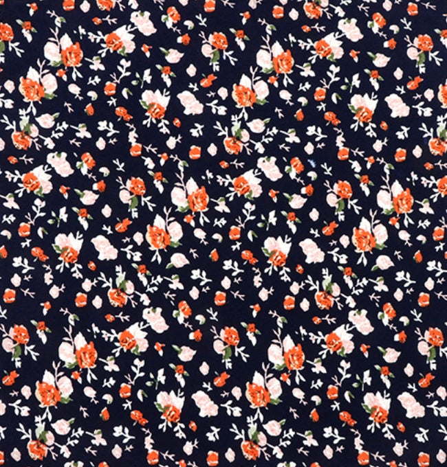 Motif Liberty Bleu Marine Delphinium en Coton
