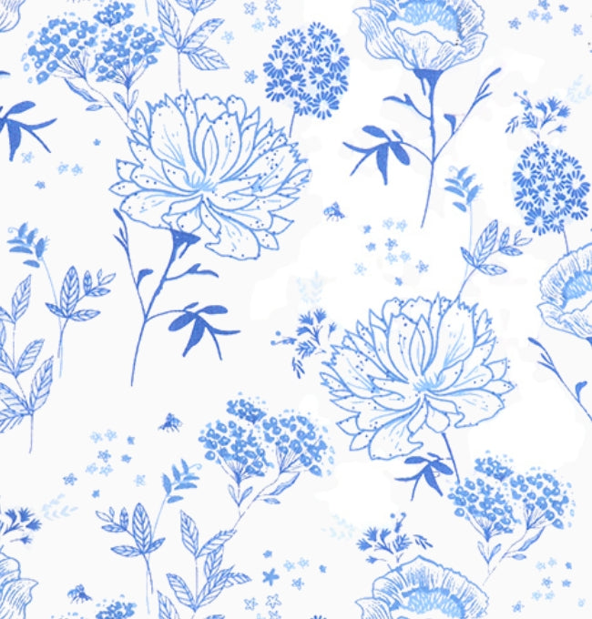 Motif Liberty Bleu Pervenche en Coton