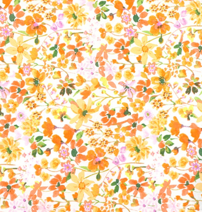 Motif Liberty Jaune et Orange Capucine en Coton