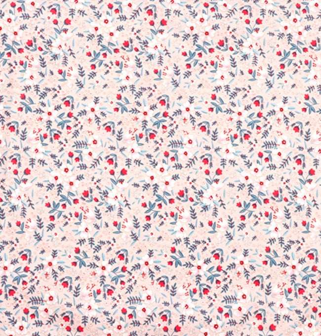 Motif Liberty Rose Pivoine en Coton